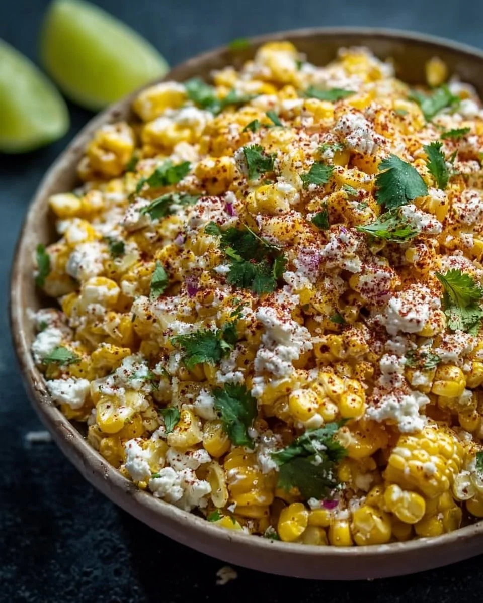 Delicious Mexican Street Corn Salad served in a bowl