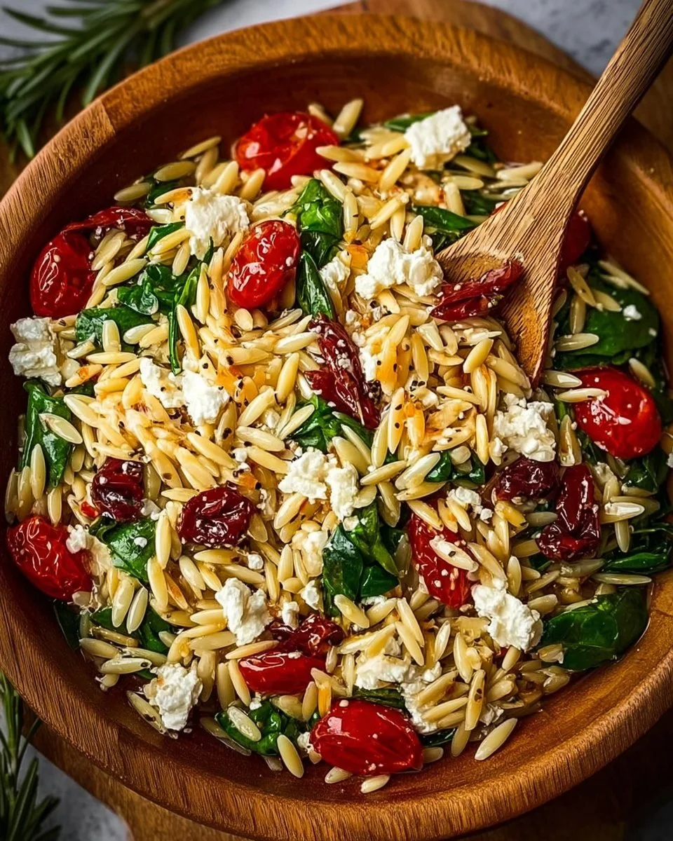 Delicious Classic Balsamic Orzo Salad with fresh ingredients and balsamic dressing