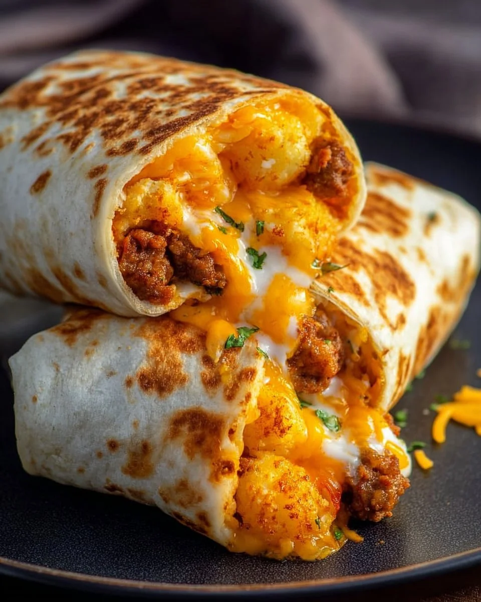 Easy cheesy potato burritos filled with delicious ingredients