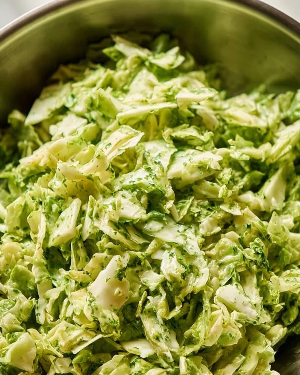 Delicious Green Goddess Cabbage Salad with vibrant greens and creamy dressing