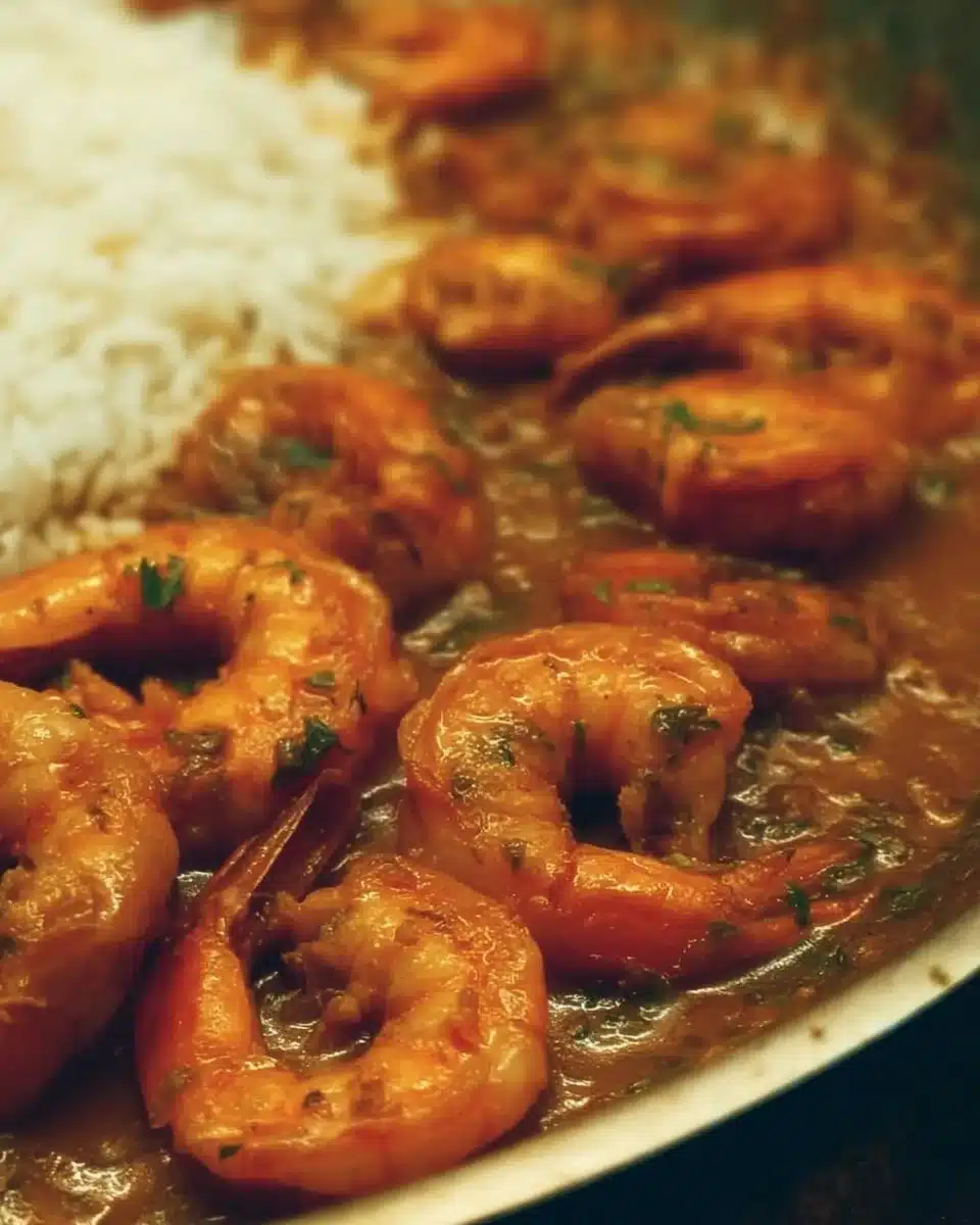 A delicious shrimp dish served on a plate for Shrimp Night Delight