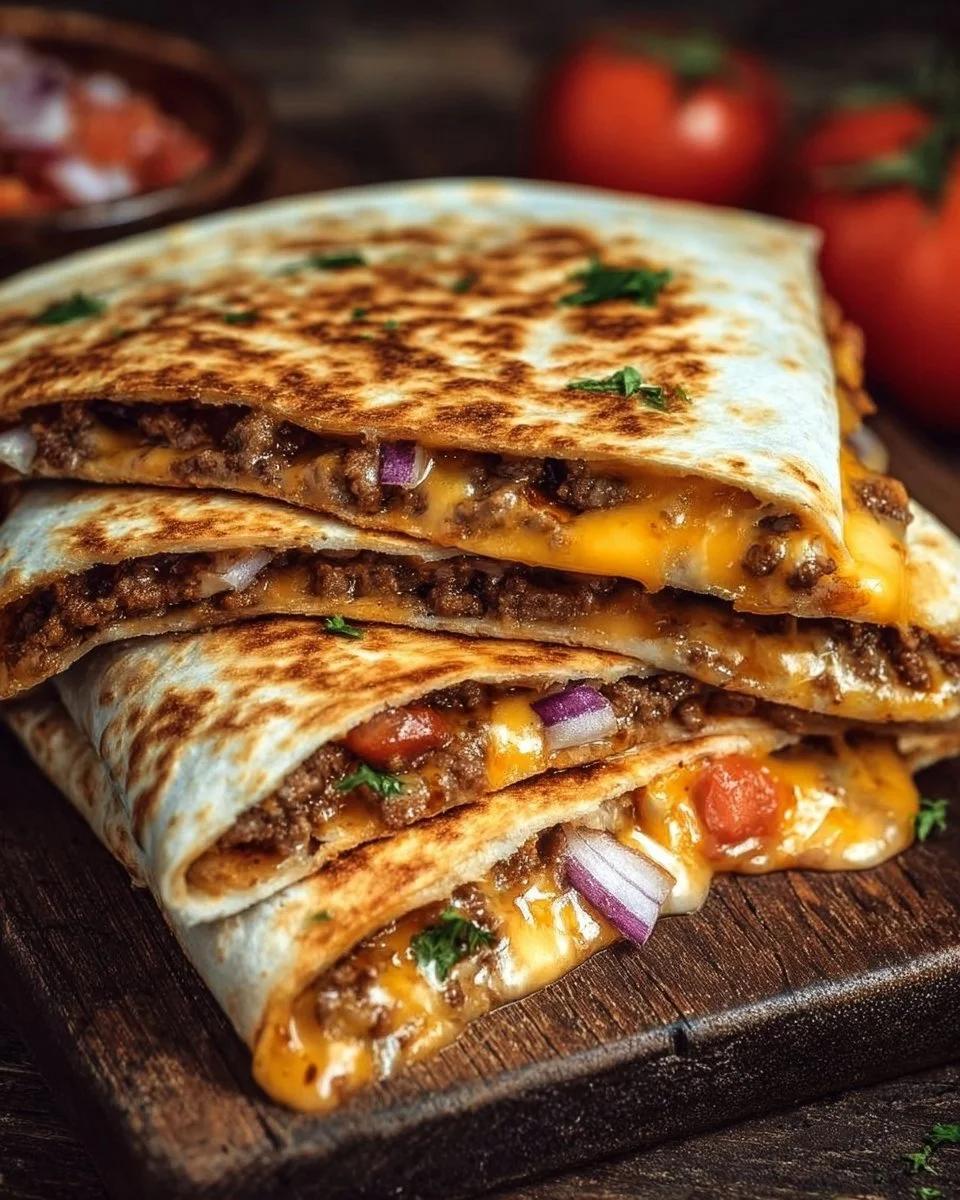 Delicious Smashburger Quesadillas served with fresh ingredients and vibrant flavors.