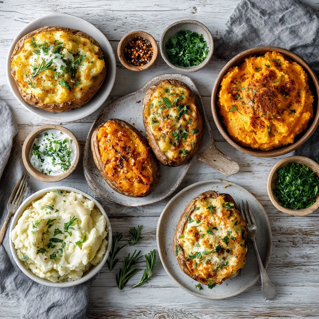 A variety of delicious potato recipes, showcasing different cooking styles and presentations.