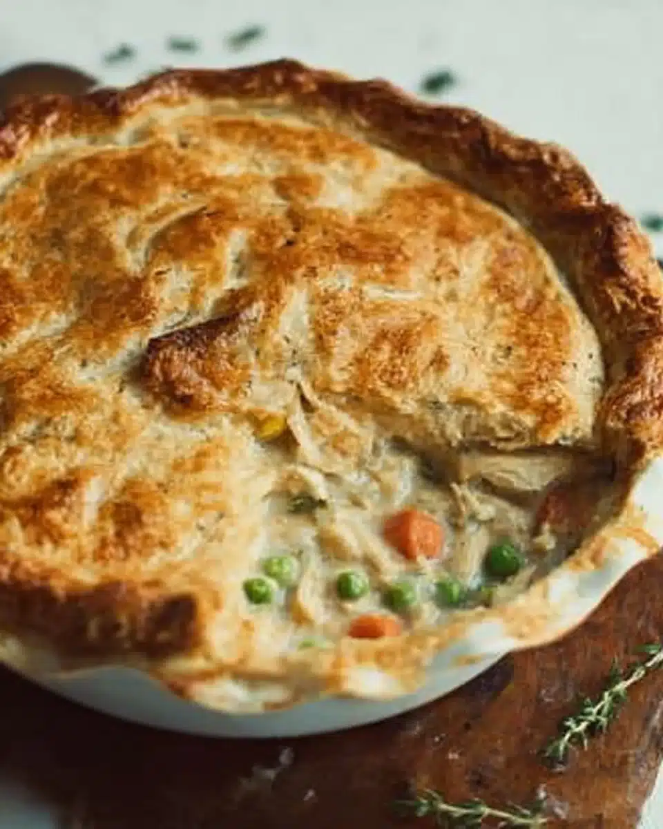 Delicious homemade Chicken Pot Pie with a flaky crust and savory filling