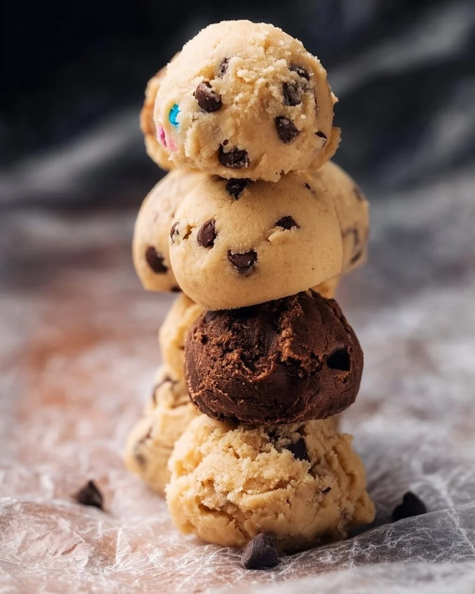 Bowl of homemade edible chocolate chip cookie dough ready to eat