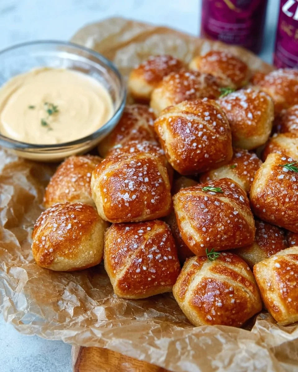 Gameday 3-Ingredient Pretzel Bites fresh out of the oven