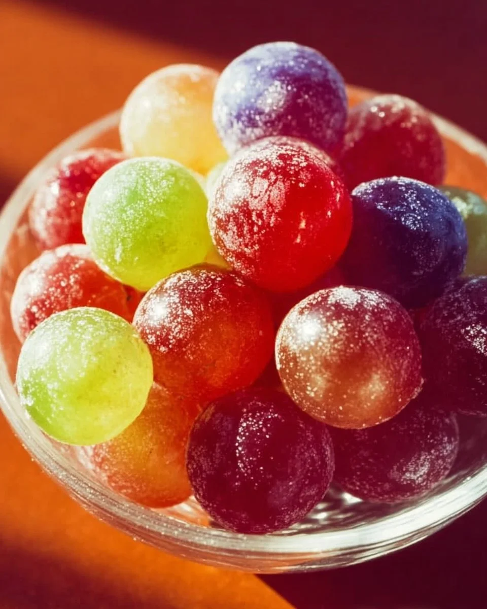 Colorful Kool-Aid Grapes snack ready to enjoy at a summer gathering.