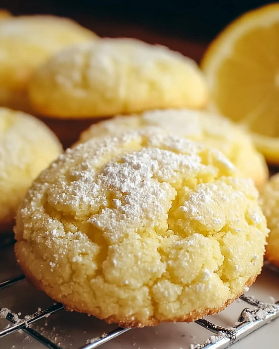 Delicious lemon cake mix cookies on a white plate