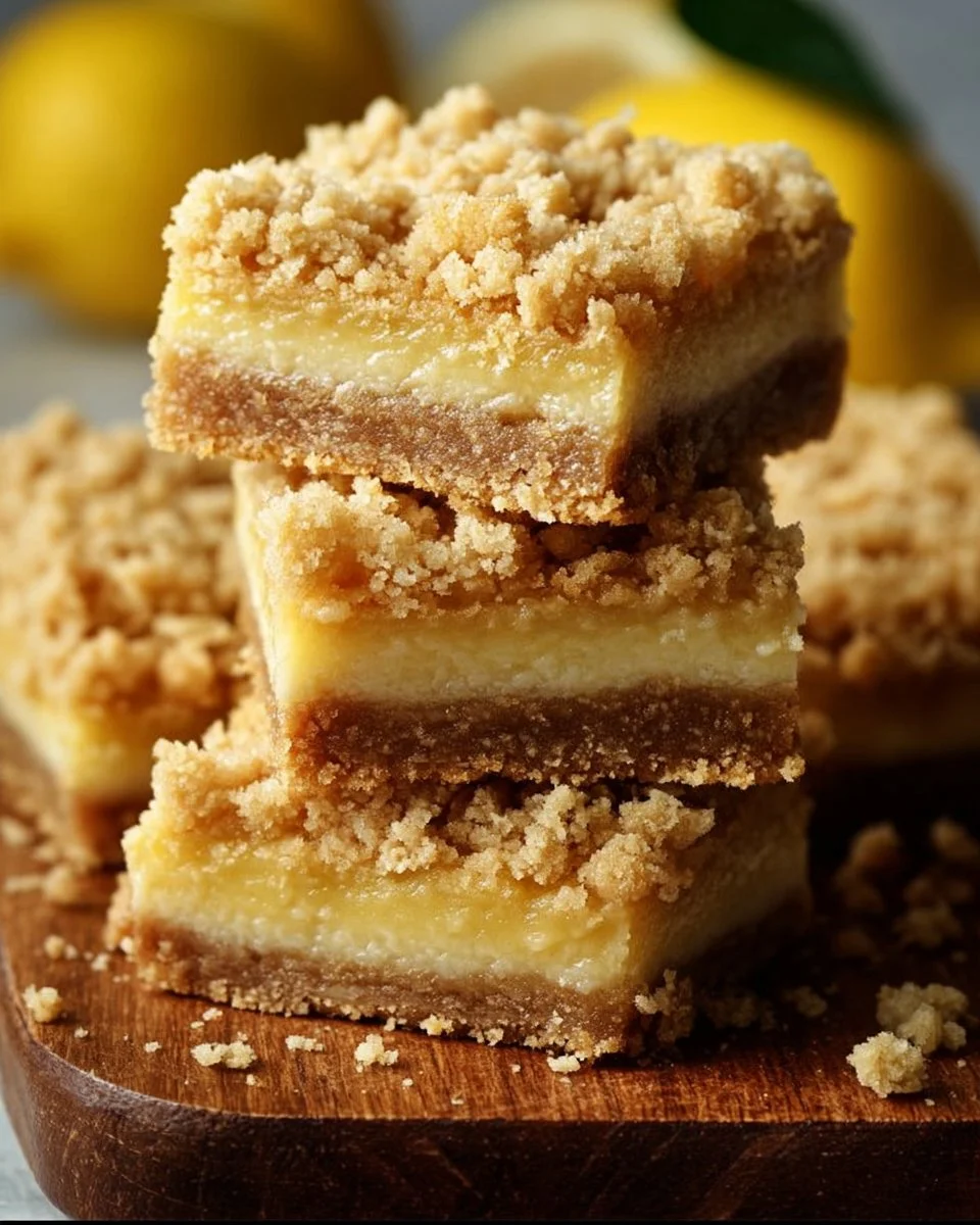 Delicious homemade lemon crumb bars with a buttery crust and lemon filling