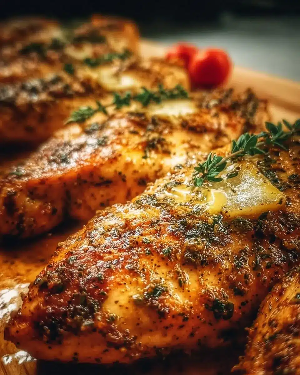 Oven-baked chicken breast served with vegetables on a plate