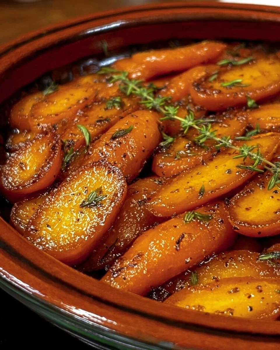 Delicious honey-glazed carrots baked Amish-style, a comforting side dish.