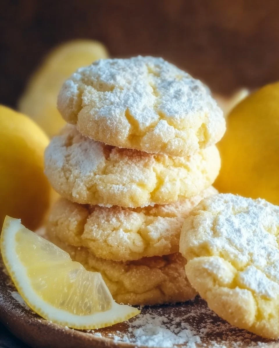 Best Ever Lemon Gooey Butter Cookies on a baking tray