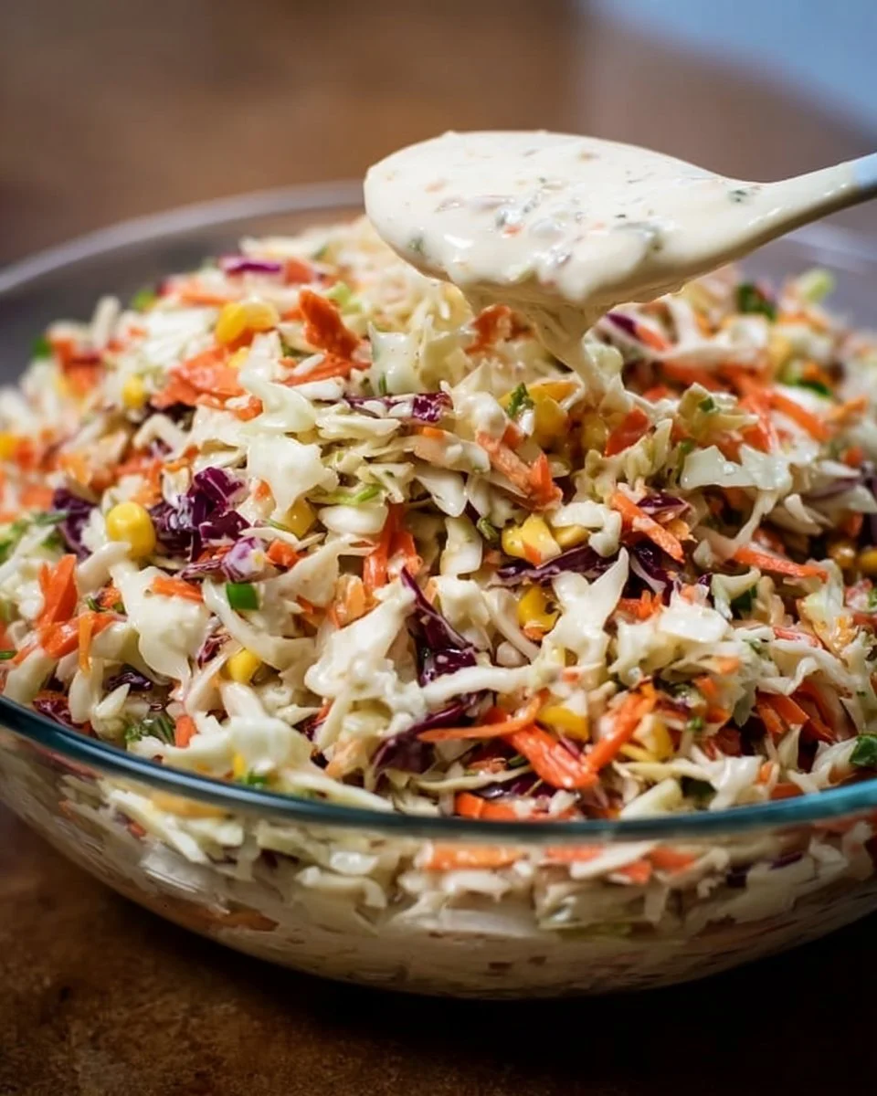 Delicious bold flavor-packed coleslaw served in a bowl