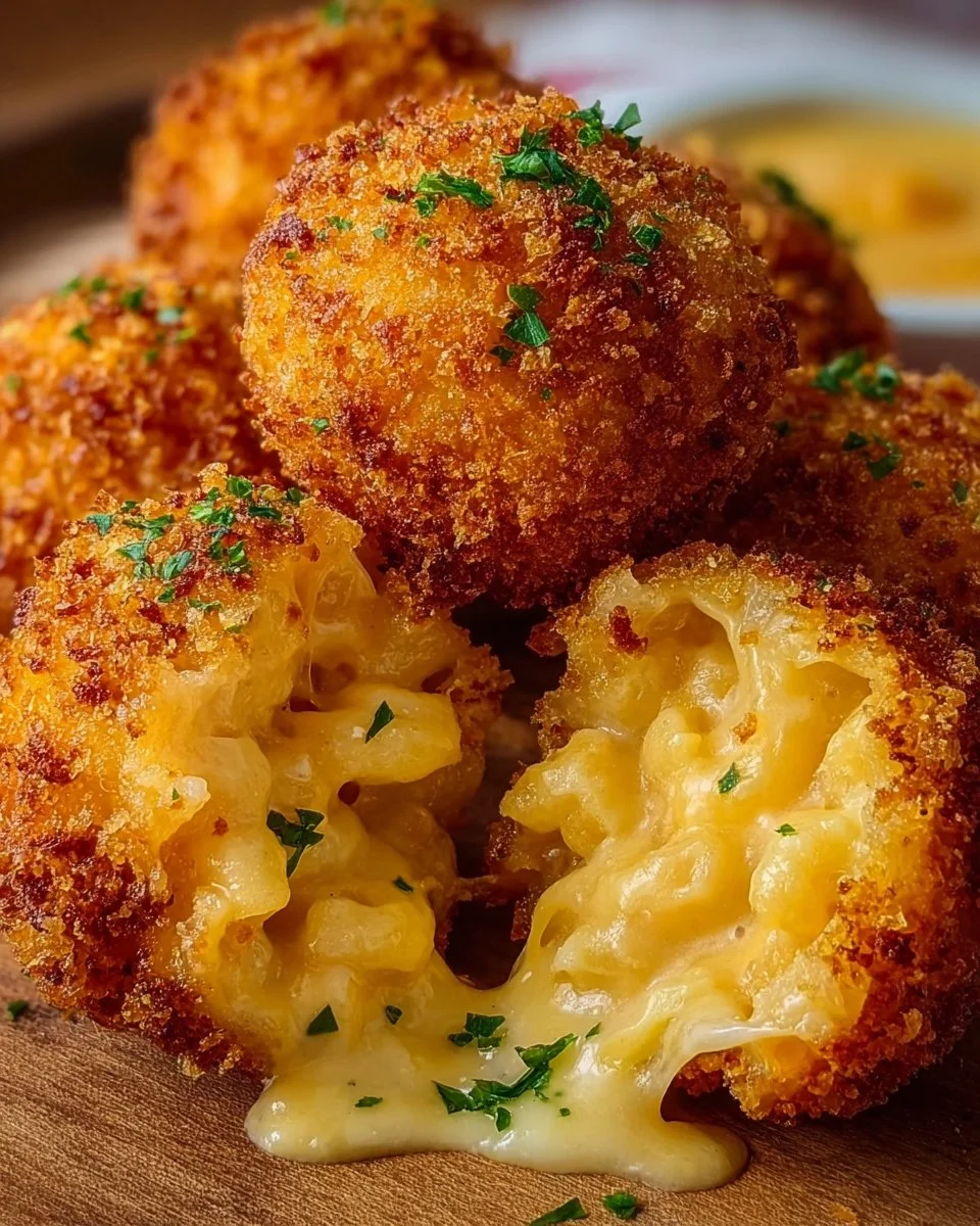 Air Fryer Fried Macaroni and Cheese Balls inspired by The Cheesecake Factory