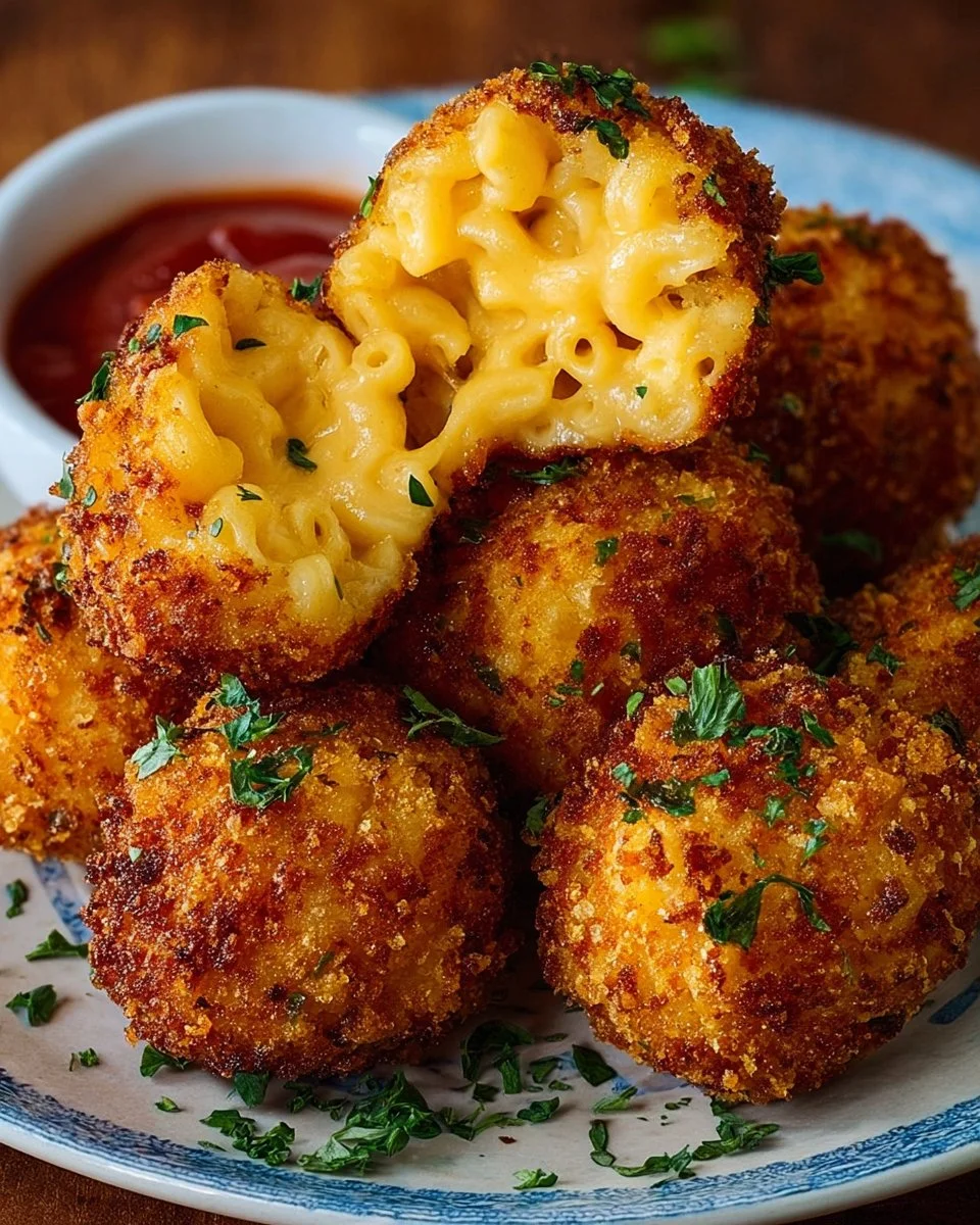 Air fryer fried macaroni and cheese balls from Cheesecake Factory