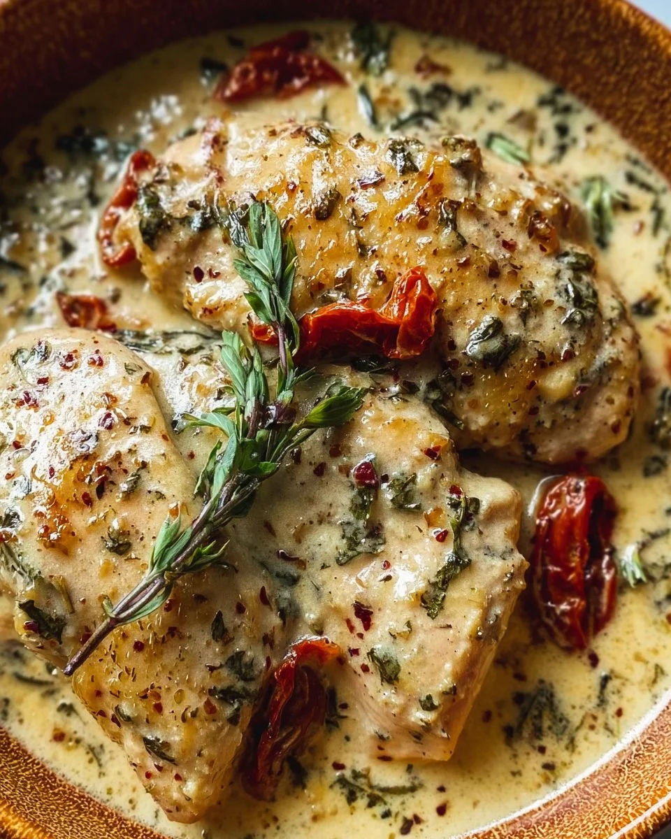 Crockpot Marry Me Chicken in a creamy sauce served on a plate