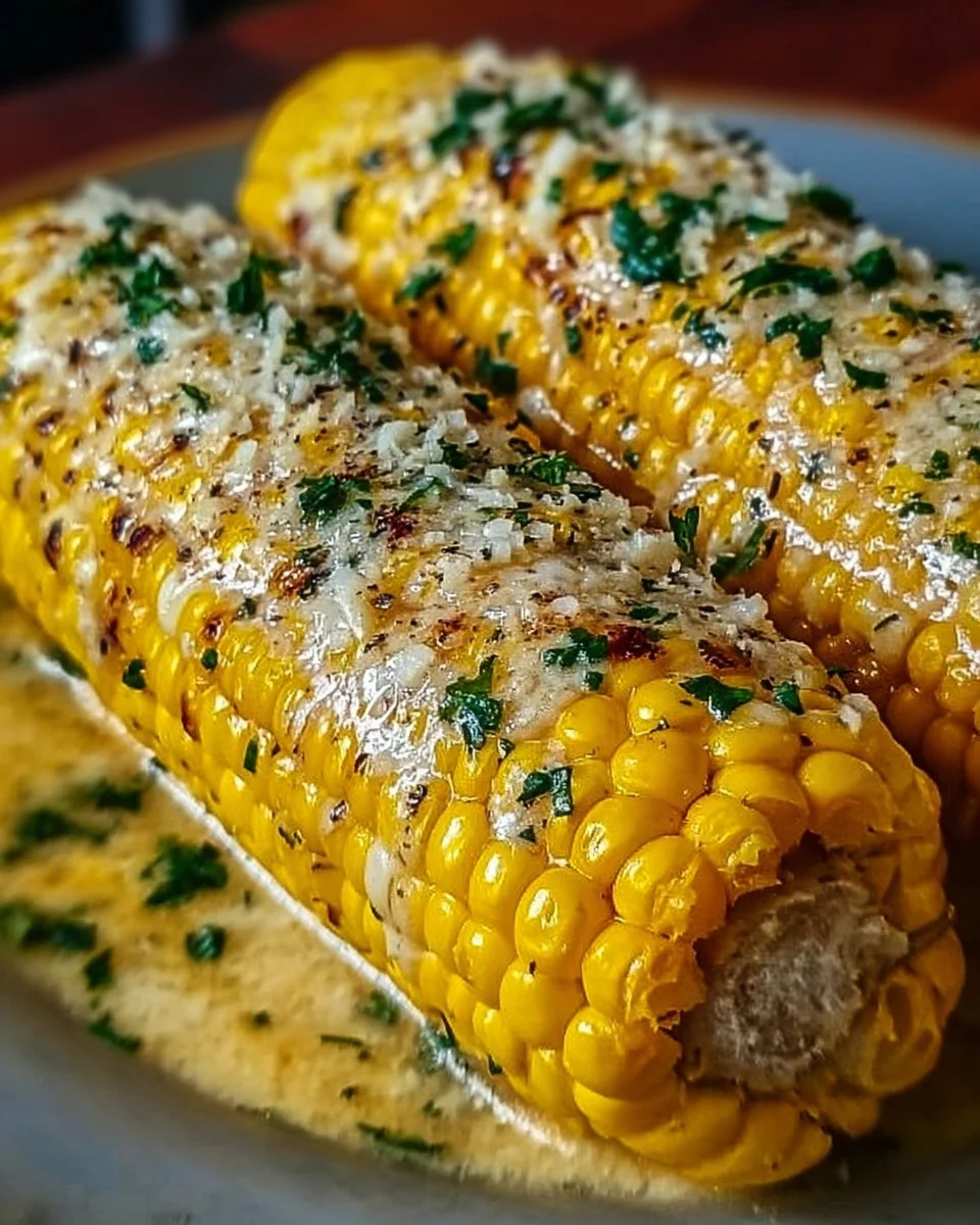 Garlic Parmesan Corn on the Cob, a delicious summer side dish