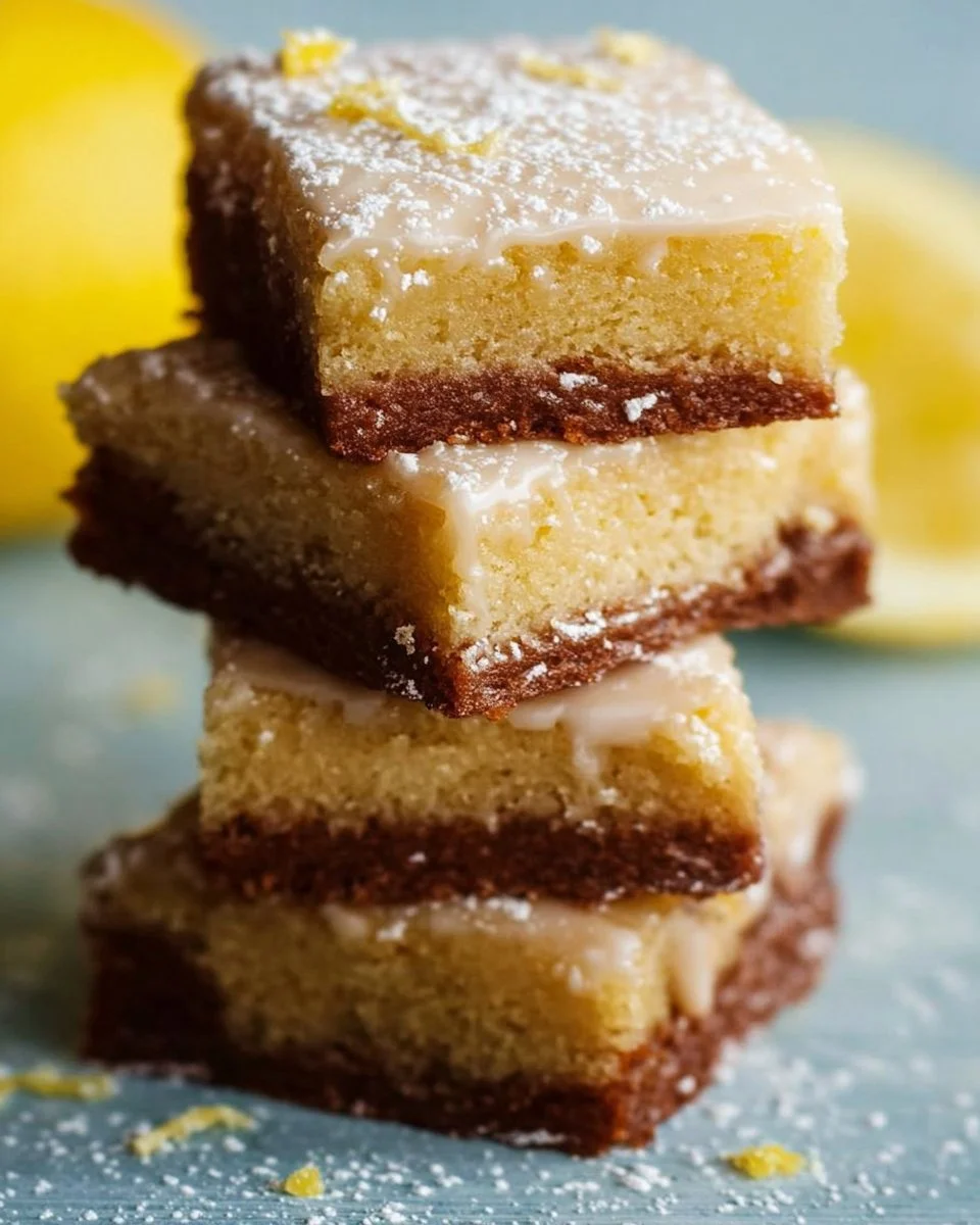 Gluten-free lemon brownies topped with lemon zest for a fresh flavor.