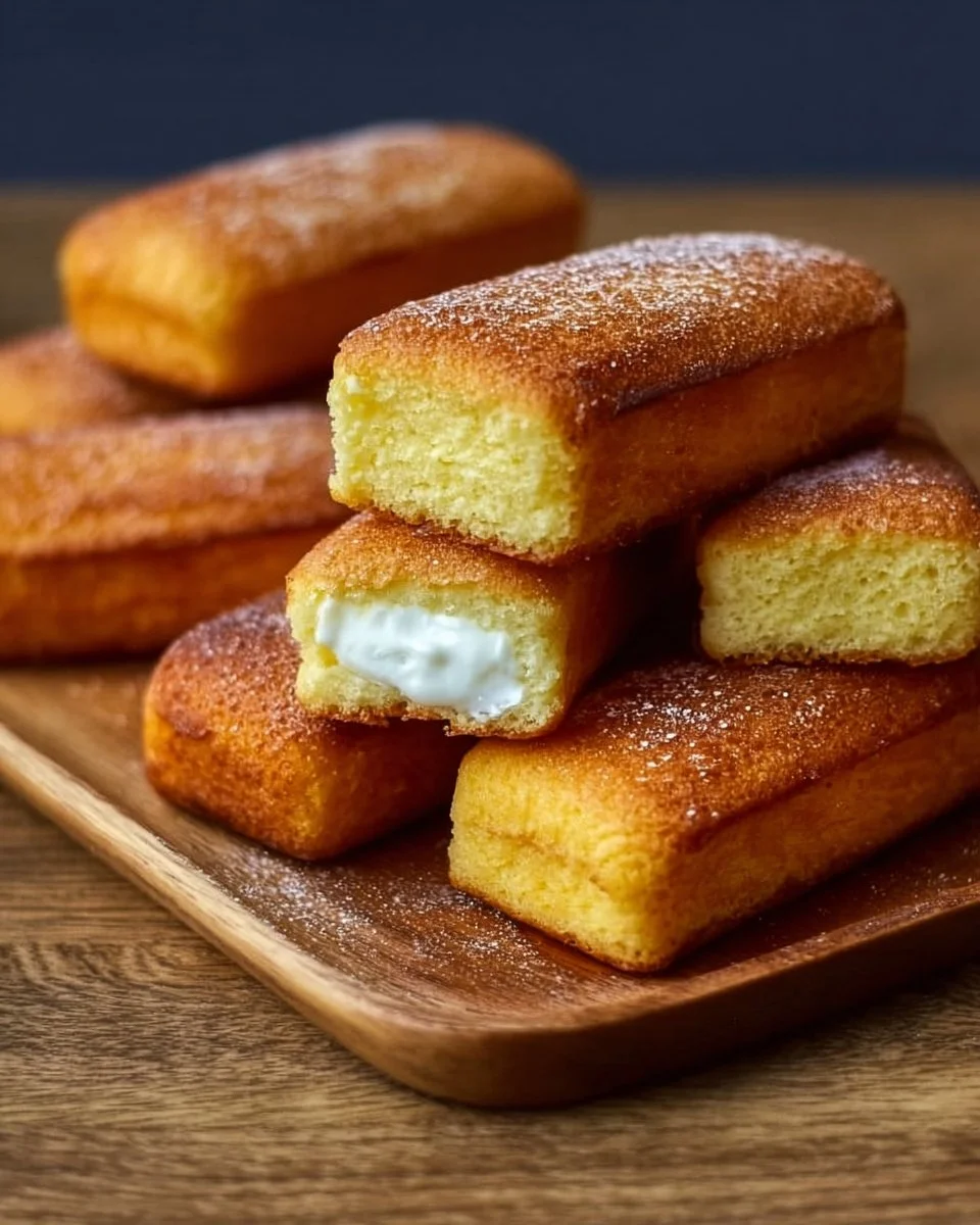 Delicious homemade Twinkies on a plate, showcasing a sweet dessert treat.
