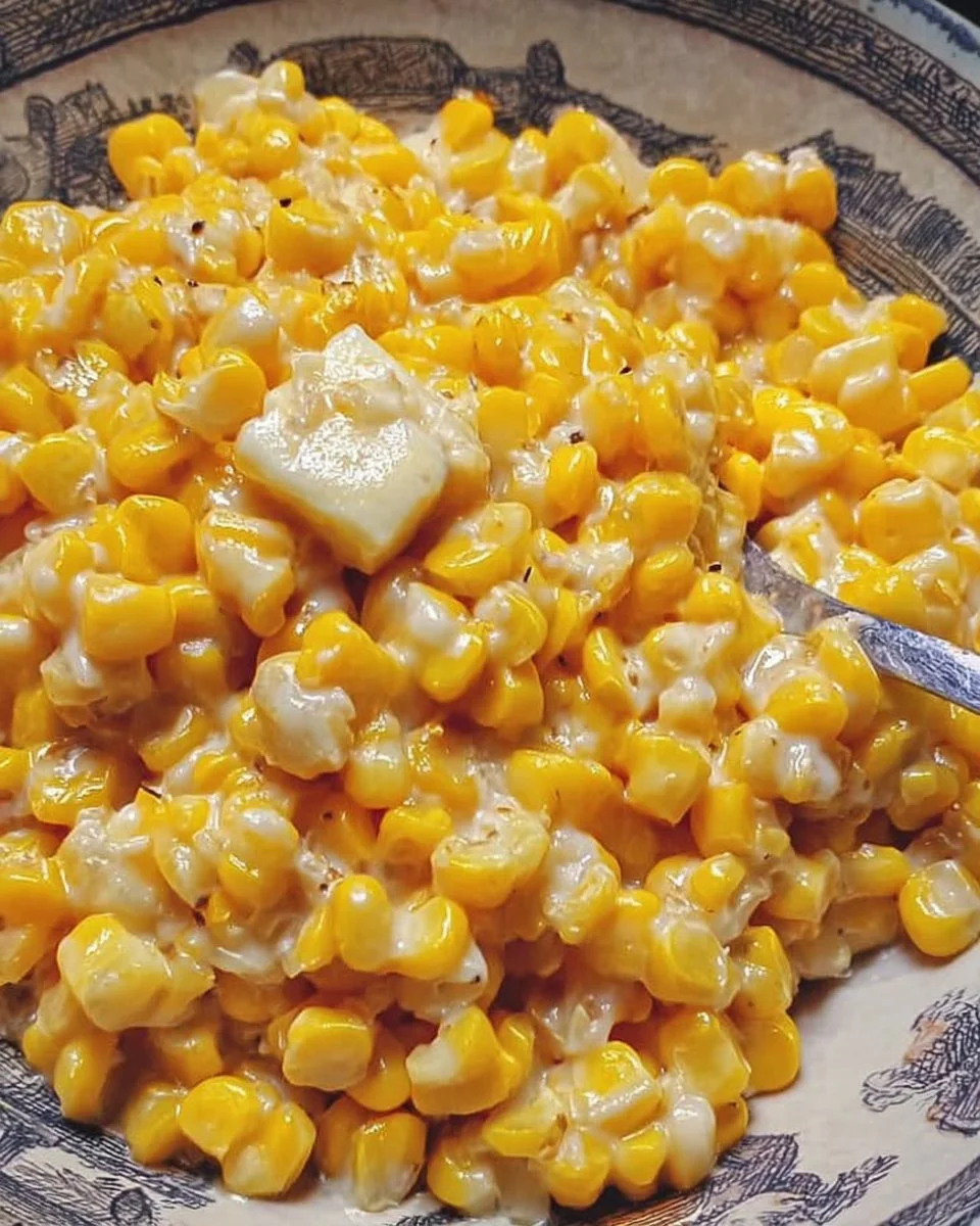 Skillet of Honey Butter Corn garnished with herbs
