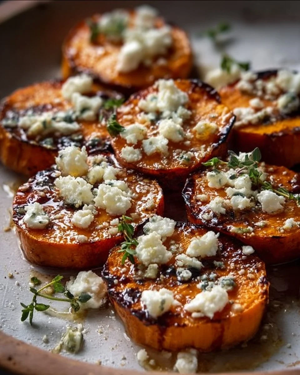 Honey Feta Sweet Potato Rounds appetizer dish
