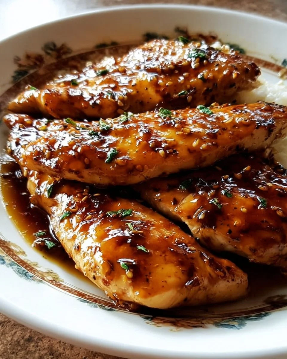 Delicious Honey Garlic Chicken breasts with a savory glaze served on a plate