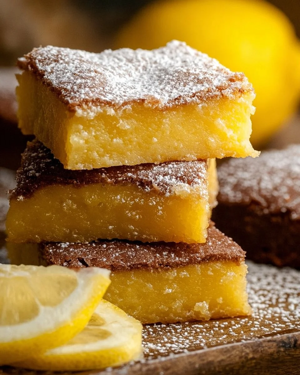 Delicious lemon brownies with a moist texture and vibrant lemon flavor.