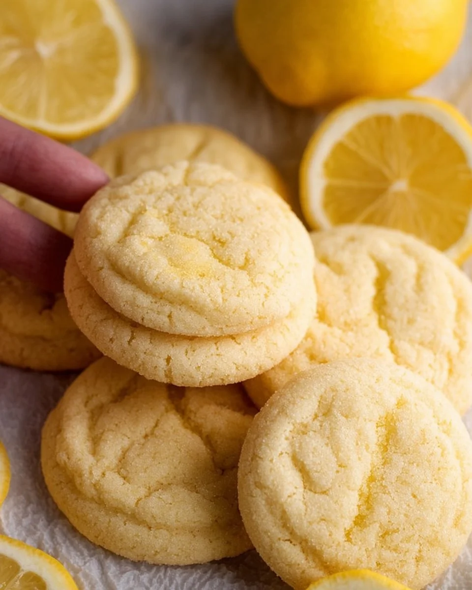 Plate of freshly baked lemon cookies with a light glaze and zest garnish