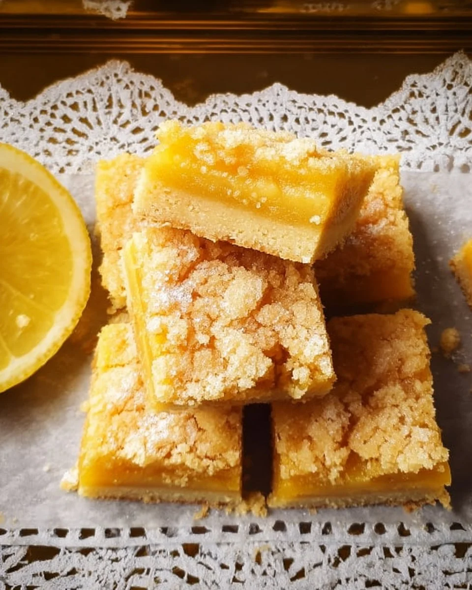 Delicious lemon curd bars with a golden crust and creamy lemon filling.