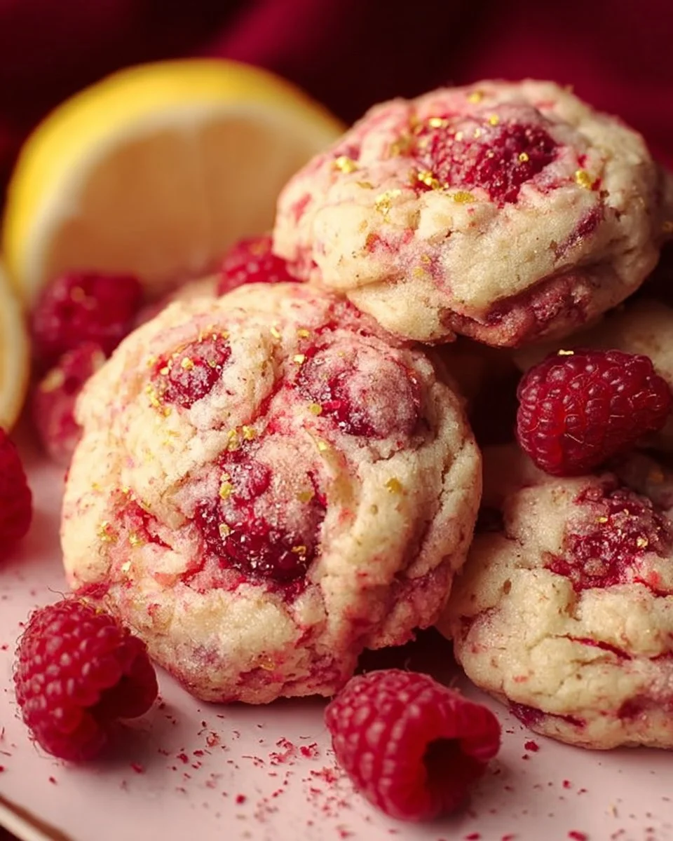 Elegant Lemon Raspberry Cookies with a refreshing lemon and raspberry flavor