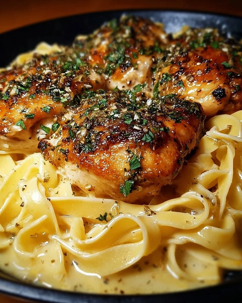 One-Pan Chicken with Buttered Noodles - A delicious and easy chicken noodles dish