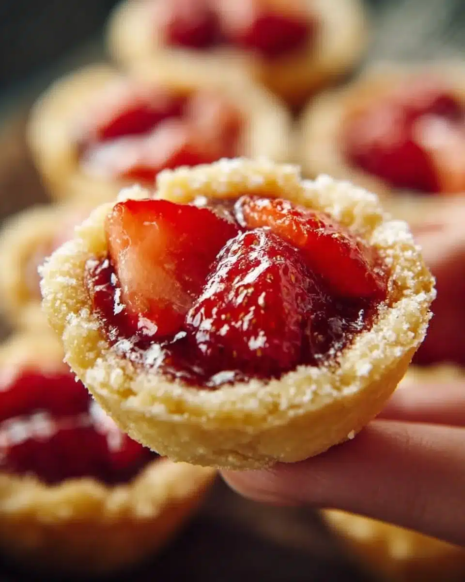 Delicious strawberry pie bites with fresh strawberries and flaky crust