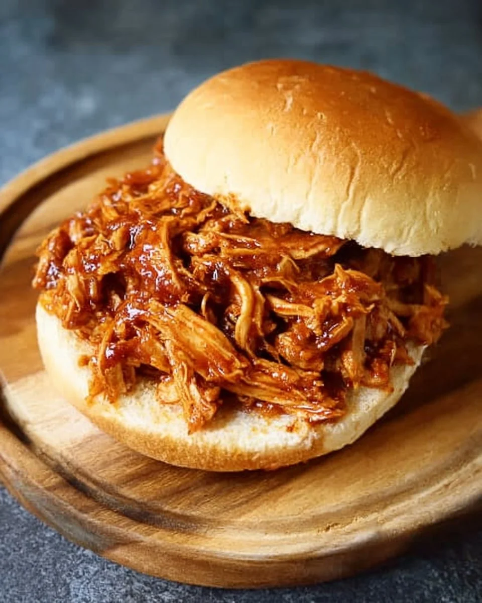 Delicious Crockpot BBQ chicken served on a plate