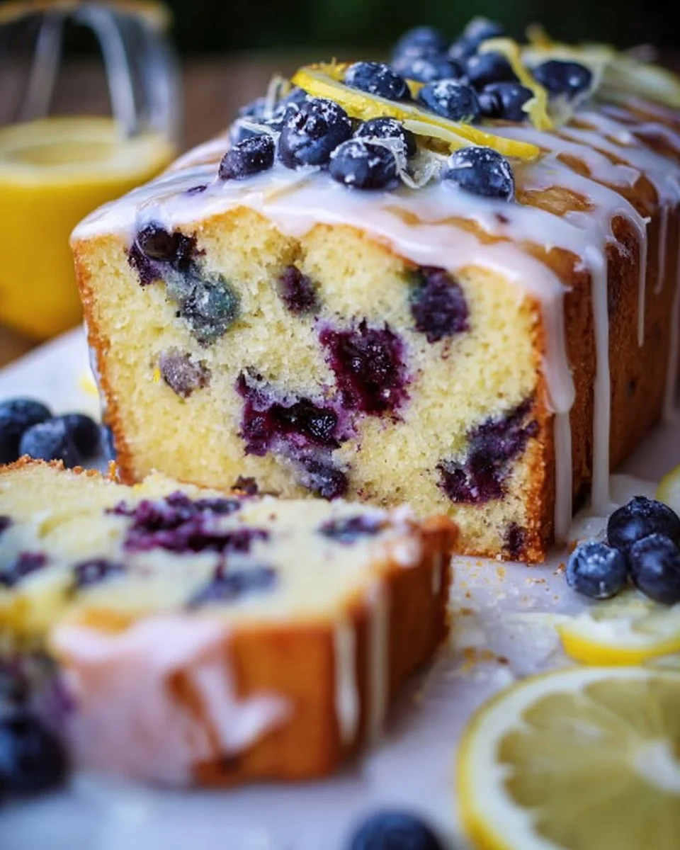 Blueberry Lemon Pound Cake with Lemon Glaze