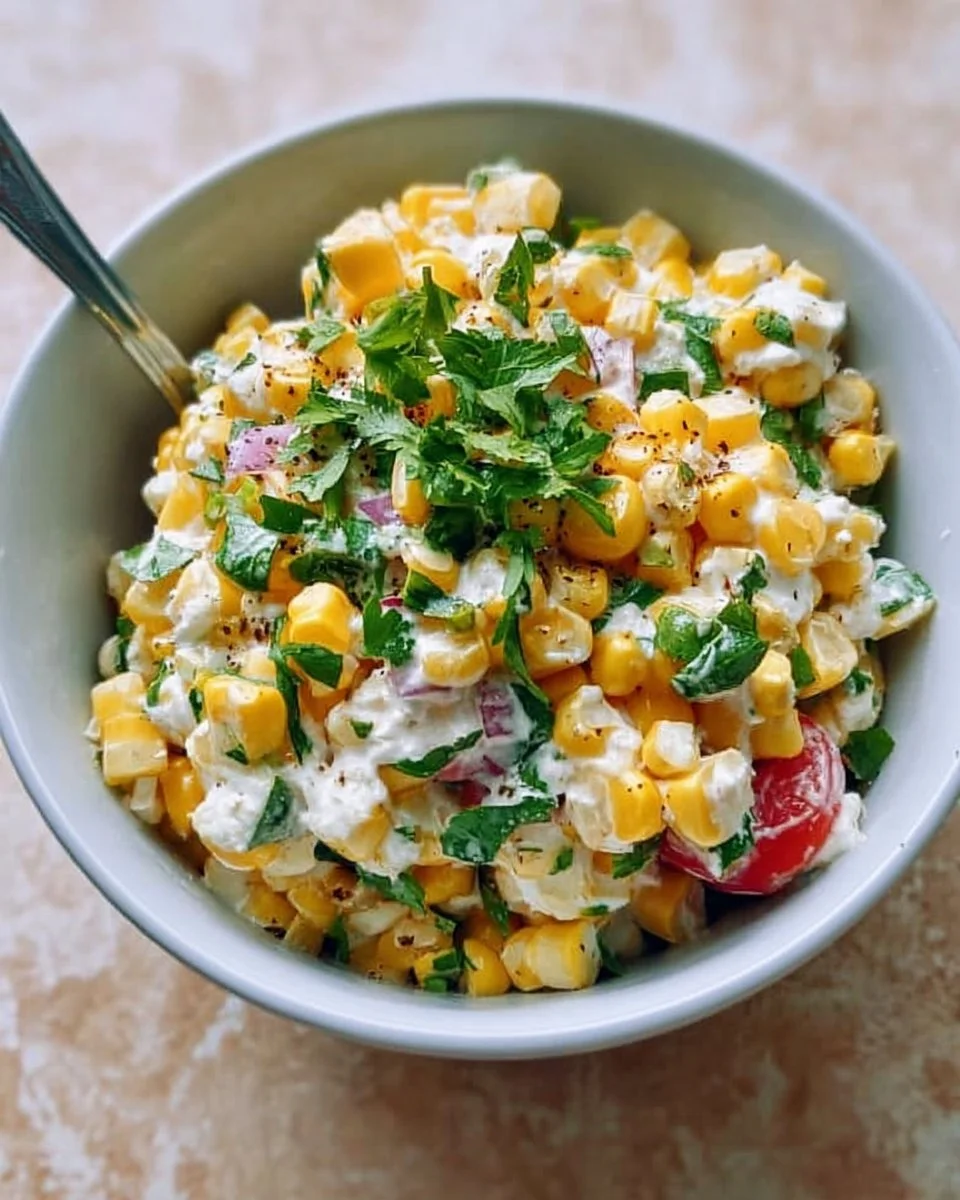 Healthy Street Corn Salad with Greek Yogurt