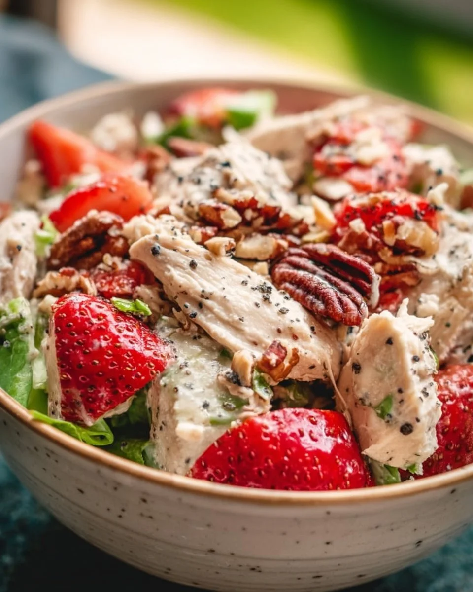 Strawberry Pecan Poppy Seed Chicken Salad