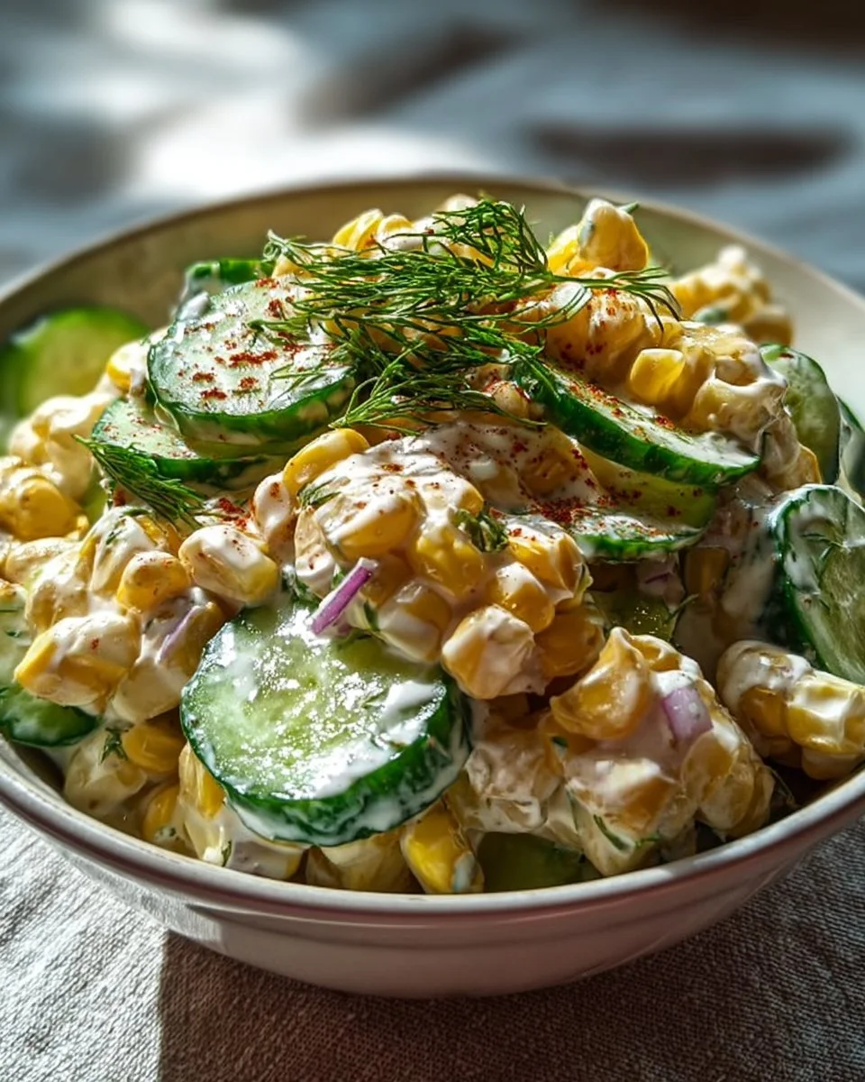 Street Corn Creamy Cucumber Salad
