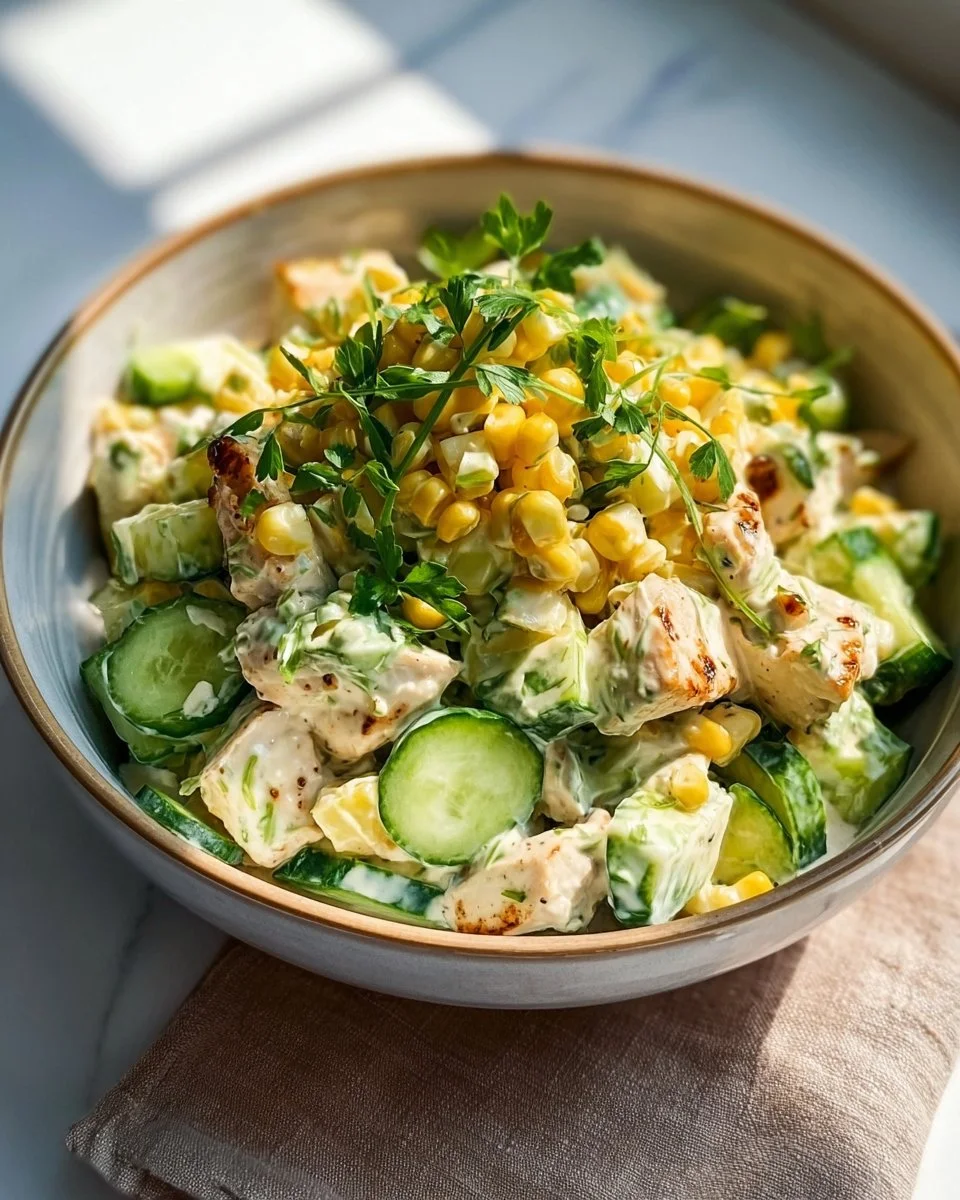 Street Corn Creamy Cucumber Chicken Salad: An Amazing Ultimate Recipe