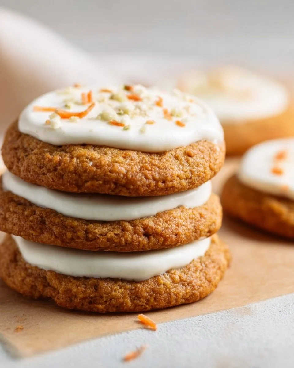 Delicious homemade carrot cake cookies with cream cheese frosting