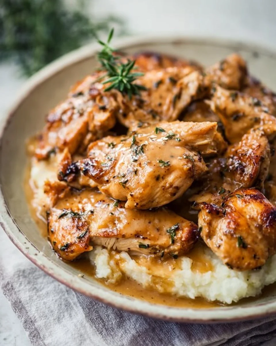 Delicious Crockpot Honey Mustard Chicken served with vegetables