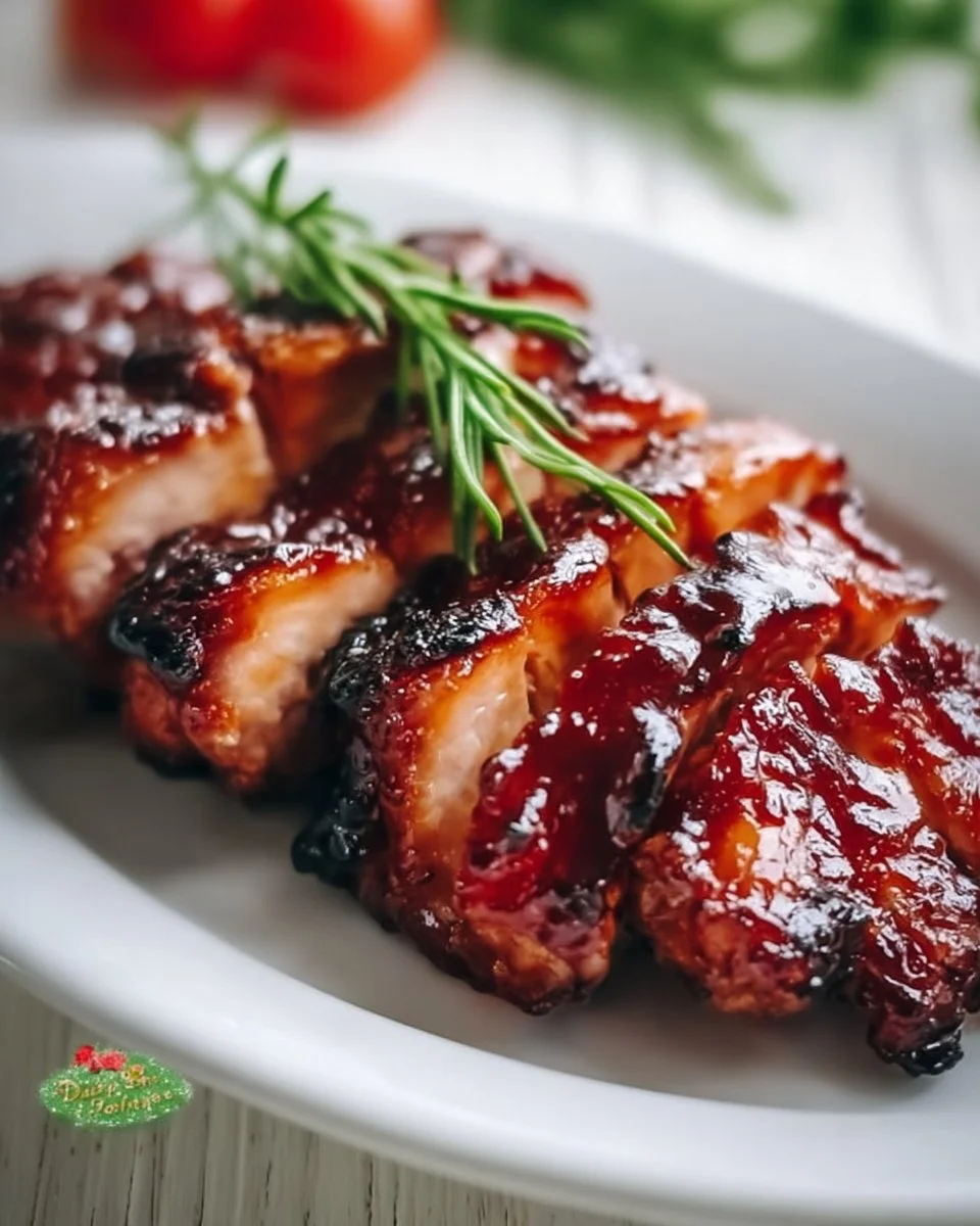 Delicious Char Siu Chicken ready to serve, showcasing the savory glaze and tender meat
