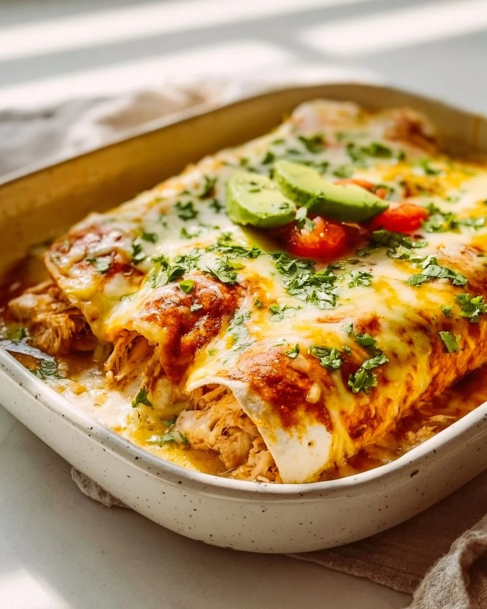 Delicious chicken enchiladas prepared following Joanna Gaines' recipe