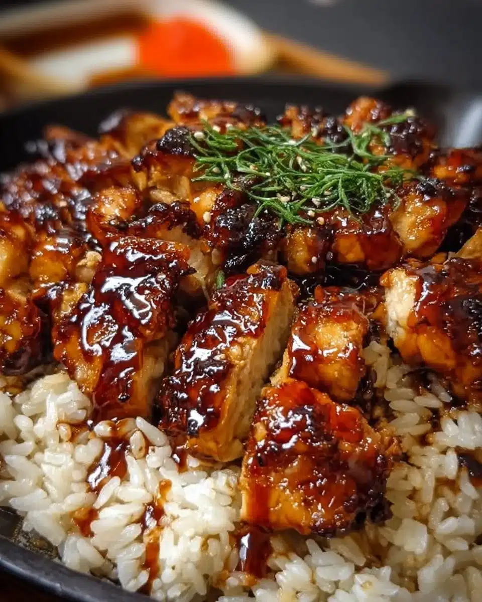 One-Pan Bold Honey BBQ Chicken Rice with colorful vegetables
