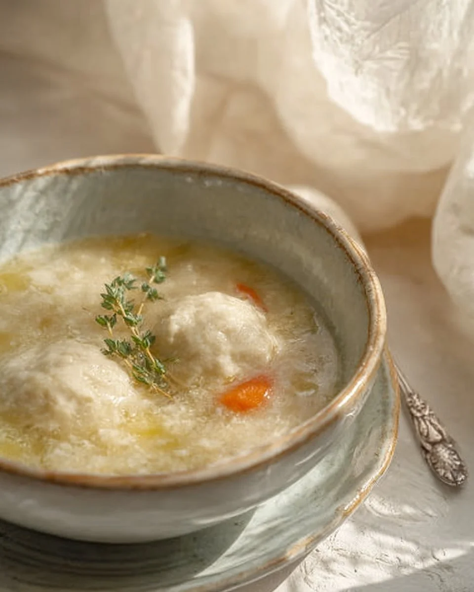 A bowl of steaming homemade soup garnished with fresh herbs and spices