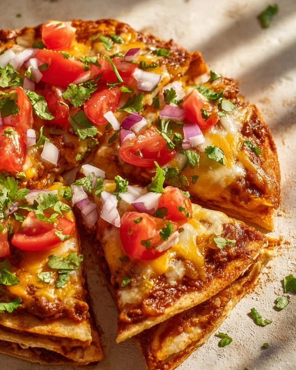 Taco Bell Mexican Pizza served with toppings and a side of salsa