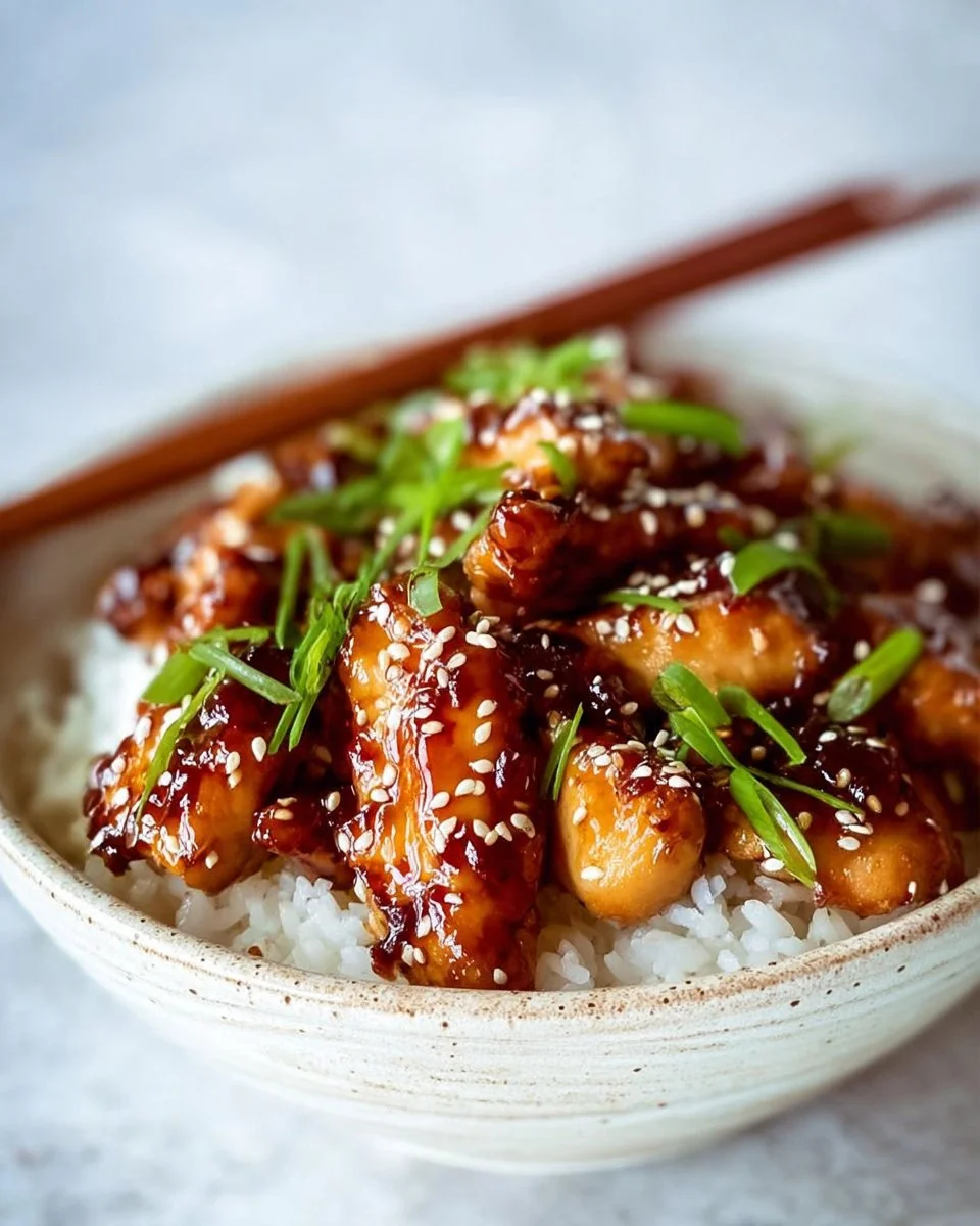 Plate of homemade teriyaki chicken with vegetables and rice