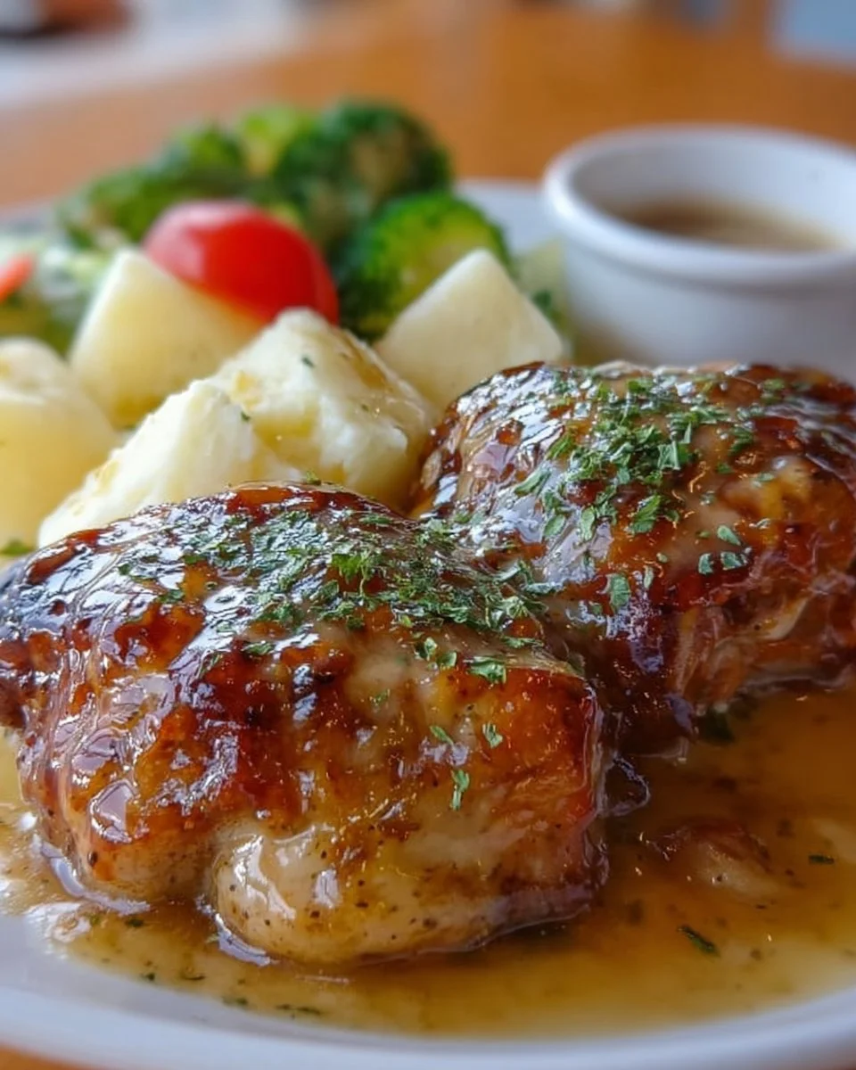 Delicious Texas Roadhouse smothered chicken topped with savory sauce and cheese