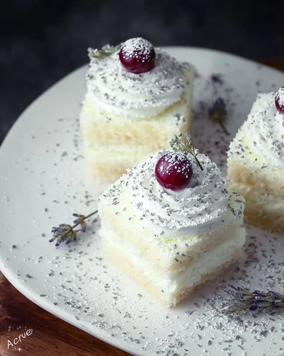 Delicious homemade vanilla cake topped with creamy frosting and fresh berries.