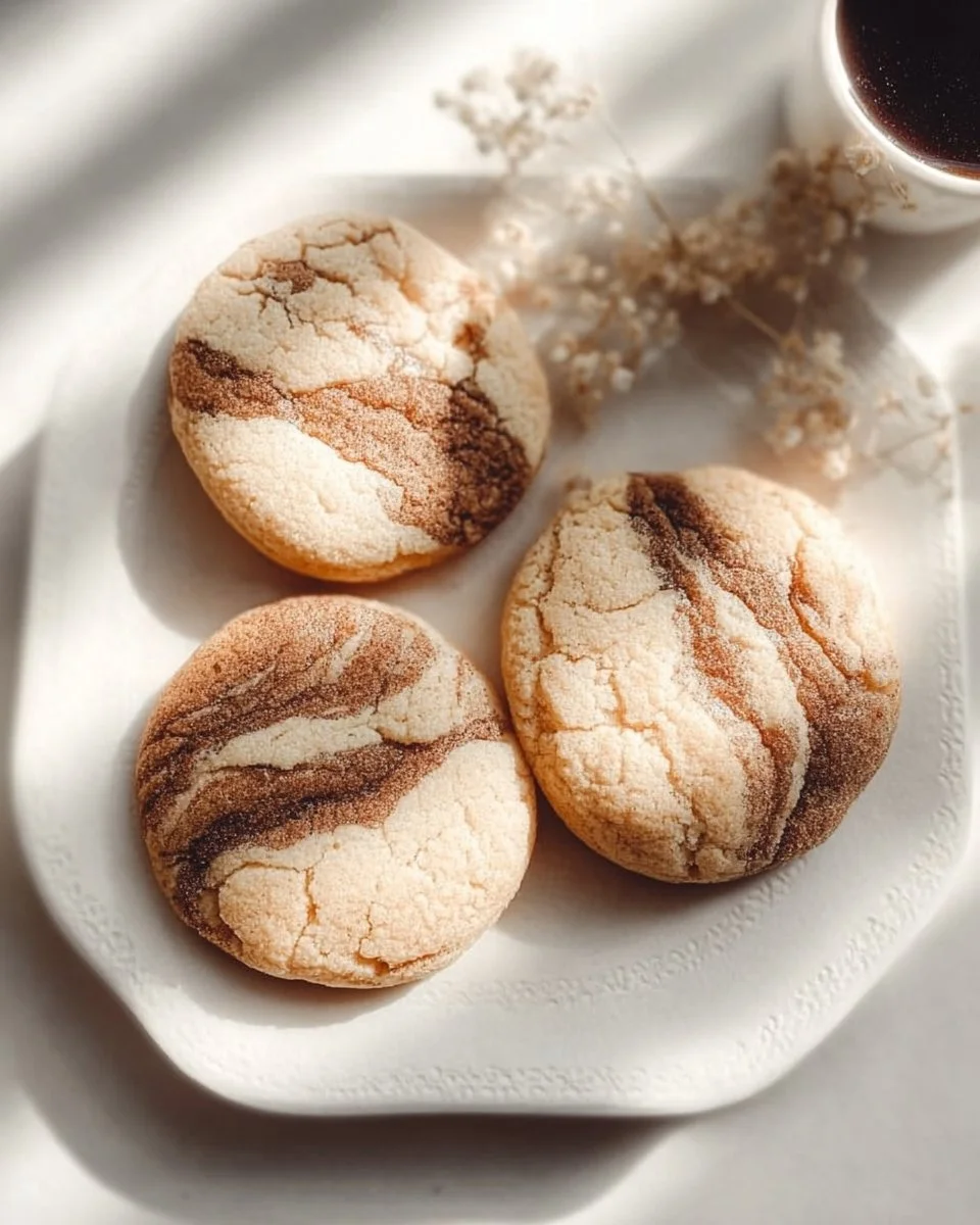 Vietnamese coffee marble cookies with a rich coffee flavor and marbled design