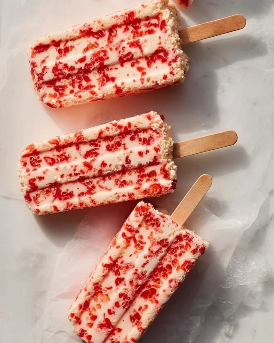 Delicious Strawberry Shortcake Ice Cream Bars with fresh strawberries